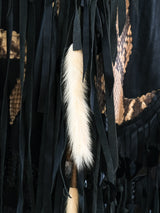 Fringed Leather Jacket with Snakeskin Applique Jacket arcadeshops.com