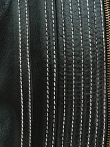 Gianni Versace Lamb Fur Trimmed Leather Jacket Jacket arcadeshops.com