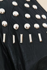 Black Studded Leather Jacket Jacket arcadeshops.com