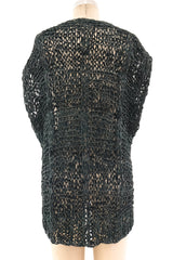 Crochet Leather Vest Jacket arcadeshops.com