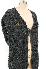Crochet Leather Vest Jacket arcadeshops.com