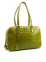 Prada Crocodile Bauletto Bag Accessory arcadeshops.com