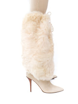 Helmut Lang Fur Trimmed Stiletto Boots Accessory arcadeshops.com