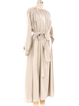 Khaki Pleated Maxi Dress Dress arcadeshops.com