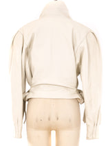 Snakeskin Panel Leather Jacket Jacket arcadeshops.com