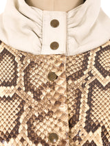 Snakeskin Panel Leather Jacket Jacket arcadeshops.com