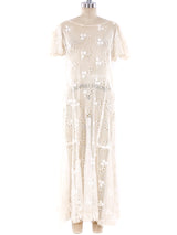 1920's Floral Embroidered Net Dress Dress arcadeshops.com