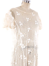 1920's Floral Embroidered Net Dress Dress arcadeshops.com