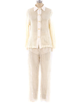 Cream Net Ensemble Suit arcadeshops.com