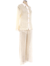 Cream Net Ensemble Suit arcadeshops.com