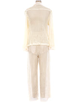 Cream Net Ensemble Suit arcadeshops.com
