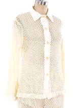Cream Net Ensemble Suit arcadeshops.com
