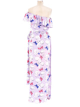 Yves Saint Laurent Bow Printed One Shoulder Dress Dress arcadeshops.com