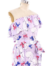 Yves Saint Laurent Bow Printed One Shoulder Dress Dress arcadeshops.com