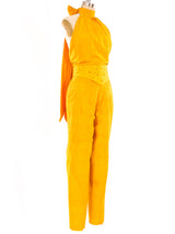 Embellished Marigold Silk Ensemble Suit arcadeshops.com