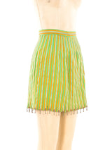 Striped Zipper Mini Skirt Bottom arcadeshops.com