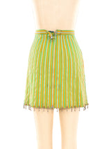 Striped Zipper Mini Skirt Bottom arcadeshops.com