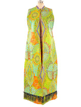 Tina Leser Peacock Feather Trimmed Paisley Ensemble Suit arcadeshops.com