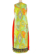Tina Leser Peacock Feather Trimmed Paisley Ensemble Suit arcadeshops.com