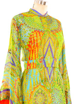 Tina Leser Peacock Feather Trimmed Paisley Ensemble Suit arcadeshops.com