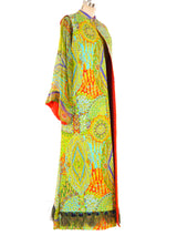 Tina Leser Peacock Feather Trimmed Paisley Ensemble Suit arcadeshops.com