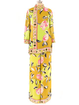 Pucci Printed Chiffon Pants Ensemble Suit arcadeshops.com
