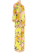 Pucci Printed Chiffon Pants Ensemble Suit arcadeshops.com