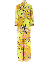Pucci Printed Chiffon Pants Ensemble Suit arcadeshops.com