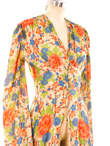 1920's Floral Pongee Silk Duster Jacket arcadeshops.com