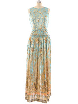 Oscar de la Renta Paisley Jacquard Chiffon Dress Dress arcadeshops.com