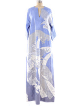 Crane Printed Thai Silk Caftan Dress arcadeshops.com