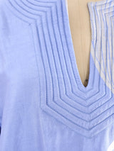 Crane Printed Thai Silk Caftan Dress arcadeshops.com