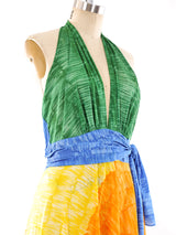 Rainbow Printed Halter Dress Dress arcadeshops.com