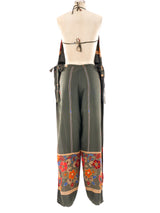 Floral Printed Halter Jumpsuit Suit arcadeshops.com