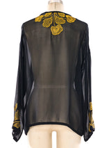 Giorgio Sant Angelo Floral Embroidered Chiffon Jacket Jacket arcadeshops.com
