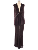 Jean Paul Gaultier Button Embellished Chiffon Ensemble Suit arcadeshops.com