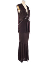 Jean Paul Gaultier Button Embellished Chiffon Ensemble Suit arcadeshops.com