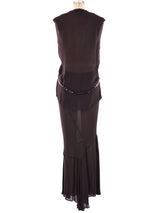 Jean Paul Gaultier Button Embellished Chiffon Ensemble Suit arcadeshops.com