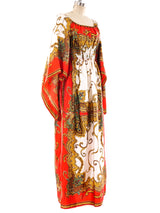 Paisley Printed Angel Sleeve Maxi Dress Dress arcadeshops.com