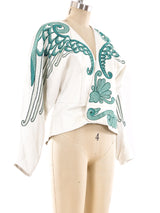 Jitrois Feather Applique Leather Jacket Jacket arcadeshops.com
