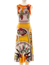 Jean Paul Gaultier Bird Printed Mesh Tank Dress Dress arcadeshops.com