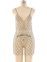 Beaded Fringe Chainmail Tank Top Top arcadeshops.com