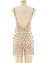 Beaded Fringe Chainmail Tank Top Top arcadeshops.com