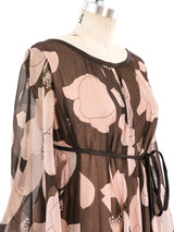 Floral Printed Angel Sleeve Dress Dress arcadeshops.com