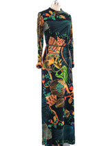 Lanvin Floral Printed Jersey Dress Dress arcadeshops.com