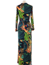 Lanvin Floral Printed Jersey Dress Dress arcadeshops.com