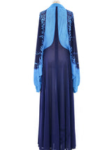 Cerulean Printed Batwing Jersey Gown Dress arcadeshops.com