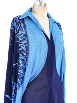 Cerulean Printed Batwing Jersey Gown Dress arcadeshops.com