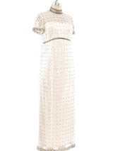 Crystal Studded Metallic Net Dress Dress arcadeshops.com