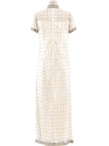 Crystal Studded Metallic Net Dress Dress arcadeshops.com
